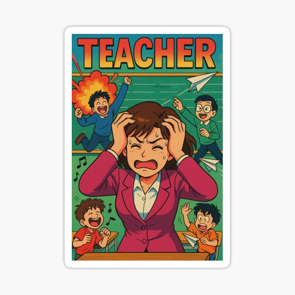 Item preview, Exhausted Teacher in Naughty Classroom designed and sold by JonelleTshirts.