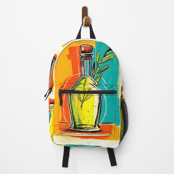 Item preview, Olive Oil Bottle with Olive Branches - Culinary Art for Modern Mediterranean Kitchen Decor designed and sold by OlfactoART Studio.