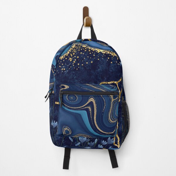 Item preview, Luxury Marble Effect – Blue and Gold Pattern designed and sold by WHDProduction45.