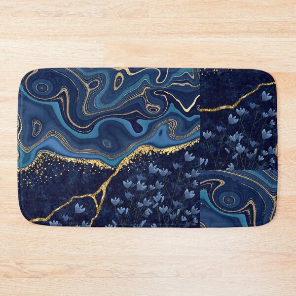 Item preview, Luxury Marble Effect – Blue and Gold Pattern designed and sold by WHDProduction45.