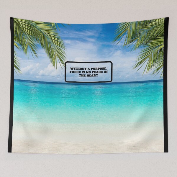 Item preview, Inspirational Beach Quote Design #2 – Without a Purpose There Is No Peace in the Heart – AI Photo Art for Mindful Living designed and sold by knalpot-design.