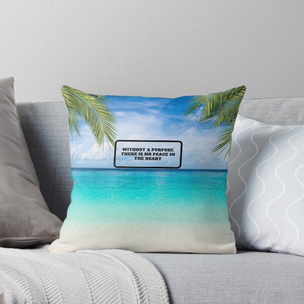 Item preview, Inspirational Beach Quote Design #2 – Without a Purpose There Is No Peace in the Heart – AI Photo Art for Mindful Living designed and sold by knalpot-design.