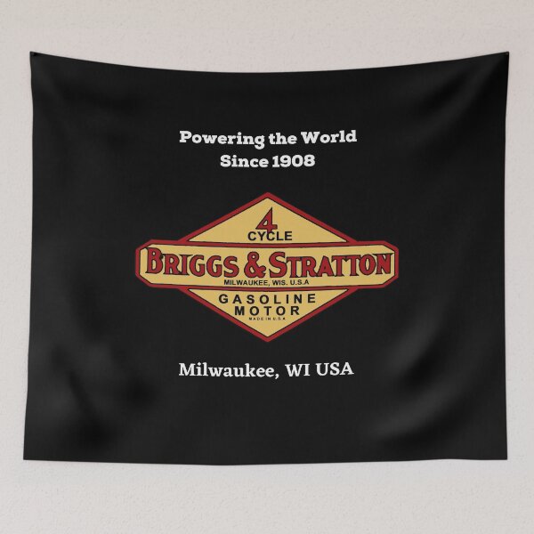 Item preview, Retro Briggs and Stratton Engine on black designed and sold by giddygoldfinch.