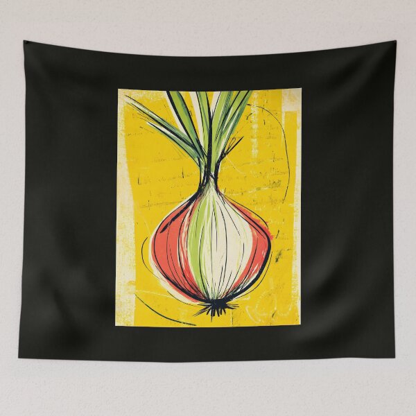 Item preview, Celebrate the Boldness - Vibrant Onion Art with Yellow Pop and Organic Contrast designed and sold by OlfactoART Studio.