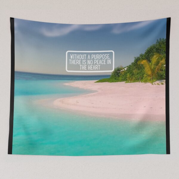 Item preview, Inspirational Beach Quote Design #3 – Without a Purpose There Is No Peace in the Heart – AI Photo Art for Mindful Living designed and sold by knalpot-design.