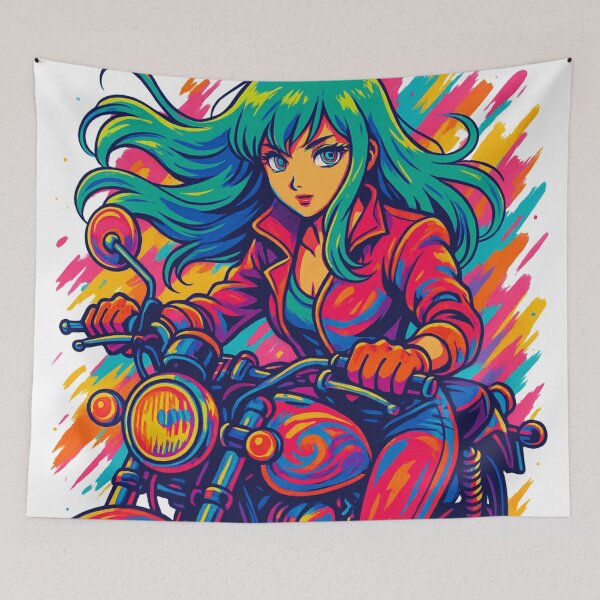 Item preview, Neon Dream Anime Biker designed and sold by JonelleTshirts.