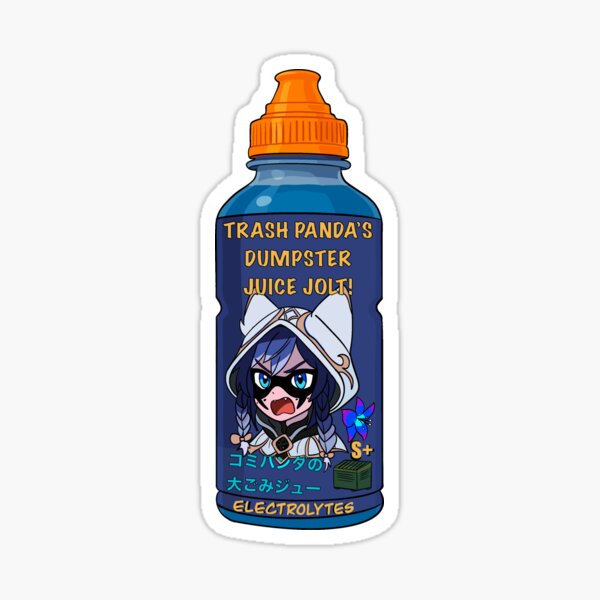 Item preview, S+ Snuffy's Trash Panda's Dumpster Juice Jolt! (Gatcha Vtuber Vending Machine Series) designed and sold by Fresh Oshi Pressed.