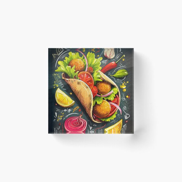 Item preview, Falafel Wrap with Fresh Vegetables and Spices - A Colorful Celebration of Middle Eastern Street Food designed and sold by OlfactoART Studio.