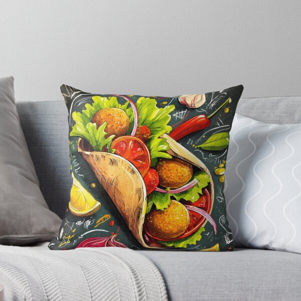Item preview, Falafel Wrap with Fresh Vegetables and Spices - A Colorful Celebration of Middle Eastern Street Food designed and sold by OlfactoART Studio.