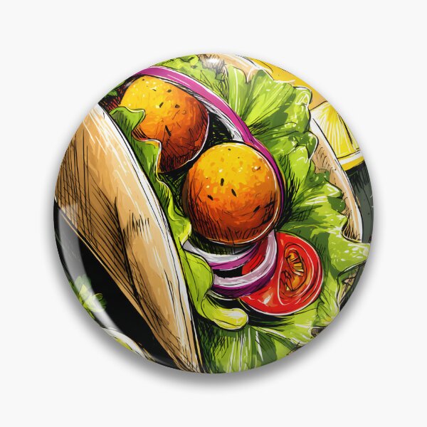 Item preview, Falafel Wrap Fantasy Surrounded by Spices and Colorful Market Fresh Vegetables designed and sold by OlfactoART Studio.