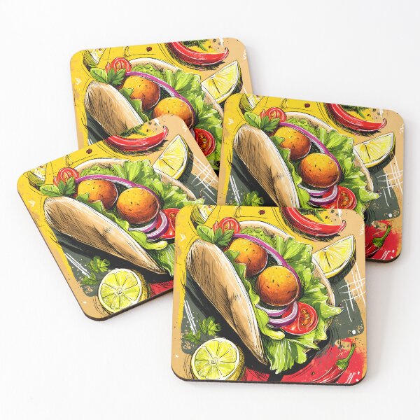 Item preview, Falafel Wrap Fantasy Surrounded by Spices and Colorful Market Fresh Vegetables designed and sold by OlfactoART Studio.