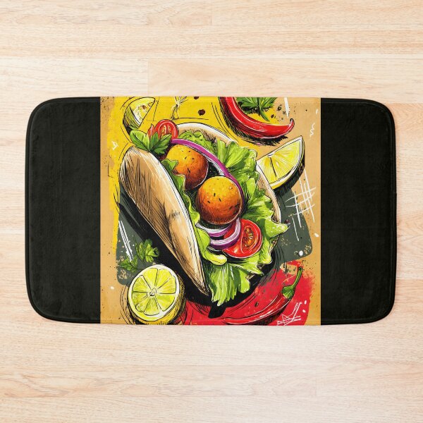 Item preview, Falafel Wrap Fantasy Surrounded by Spices and Colorful Market Fresh Vegetables designed and sold by OlfactoART Studio.