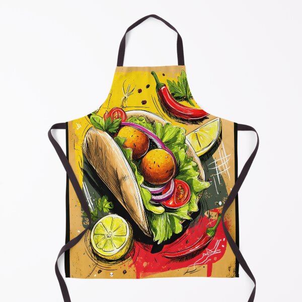 Item preview, Falafel Wrap Fantasy Surrounded by Spices and Colorful Market Fresh Vegetables designed and sold by OlfactoART Studio.