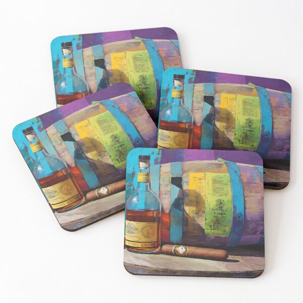 Item preview, Whiskey and Cigar on Rustic Barrel - Vibrant Colors and Relaxed Ambiance in a Lively Artistic Scene designed and sold by OlfactoART Studio.