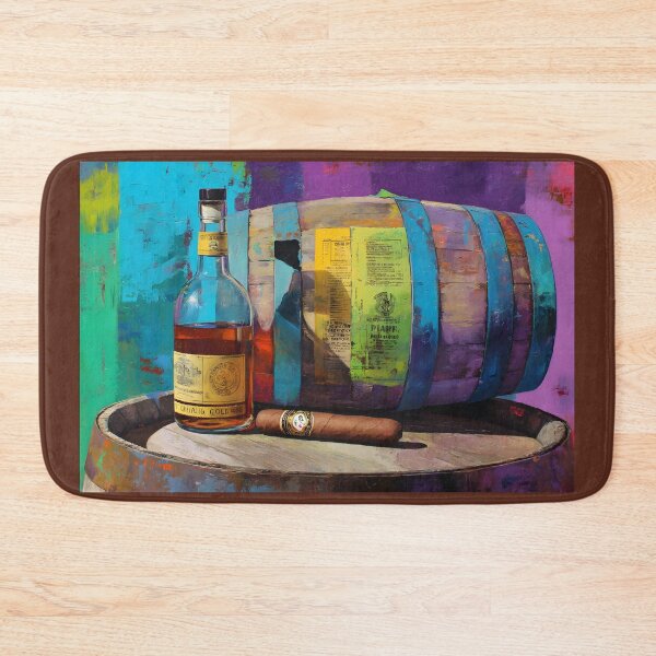 Item preview, Whiskey and Cigar on Rustic Barrel - Vibrant Colors and Relaxed Ambiance in a Lively Artistic Scene designed and sold by OlfactoART Studio.