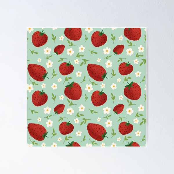 Item preview, Strawberry Foral Pattern designed and sold by goodmarissa.