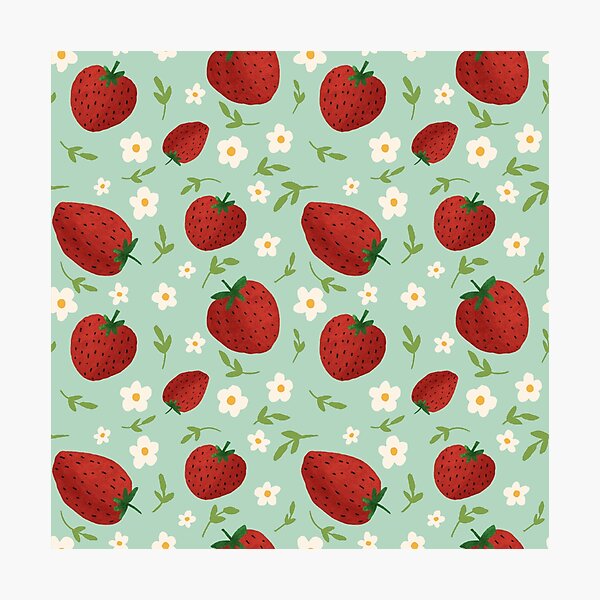Item preview, Strawberry Foral Pattern designed and sold by goodmarissa.