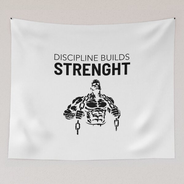 Item preview, Discipline Builds Strength Motivational Gym Design designed and sold by Superiors-s.