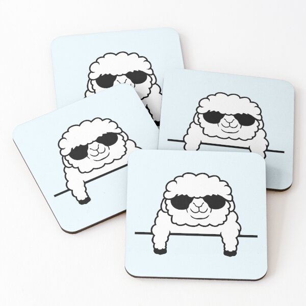 Item preview, Happy Sheep Behind Fence Wall Cool Cute Sunglasses designed and sold by shirt-o-mat.
