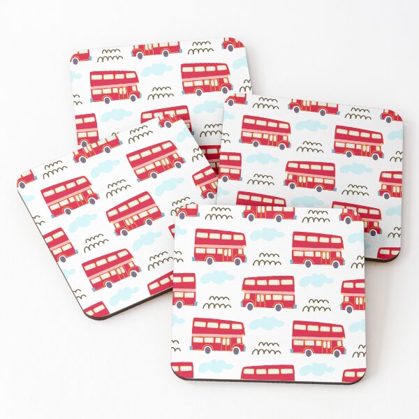 Item preview, Cute red double-decker English buses designed and sold by Olga Matskevich.
