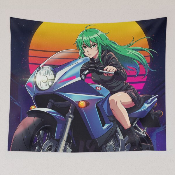 Item preview, Anime Beauty on a Futuristic Motorcycle designed and sold by JonelleTshirts.