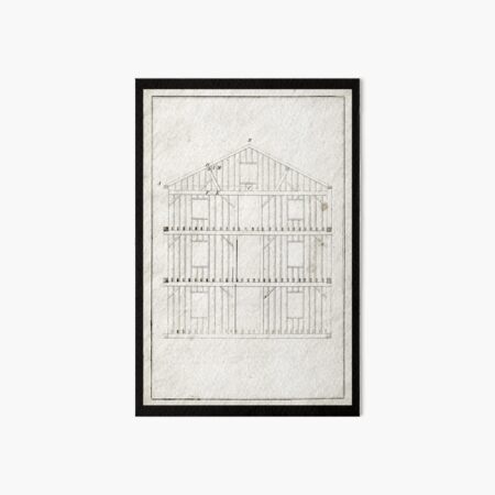 Timber and Balloon Framed Architectural Drawing from 1858 Art Board Print