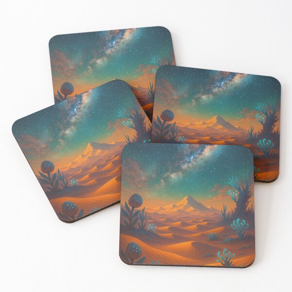 Item preview, Mystical Desert Under Starry Night Sky | Dreamy Fantasy Landscape | Surreal Nighttime Sandscape Art | Magical Moonlit Desert Scene | Ethereal Wilderness Illustration designed and sold by PaintedPixels01.