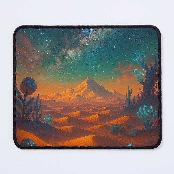 Item preview, Mystical Desert Under Starry Night Sky | Dreamy Fantasy Landscape | Surreal Nighttime Sandscape Art | Magical Moonlit Desert Scene | Ethereal Wilderness Illustration designed and sold by PaintedPixels01.