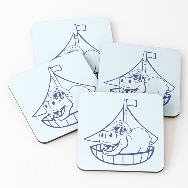 Item preview, Funny Hippo Captain Sails Cute Cartoon Comic designed and sold by shirt-o-mat.