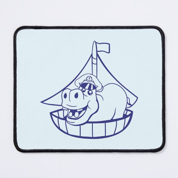 Item preview, Funny Hippo Captain Sails Cute Cartoon Comic designed and sold by shirt-o-mat.