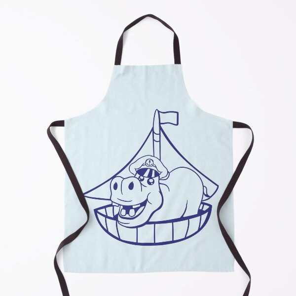 Item preview, Funny Hippo Captain Sails Cute Cartoon Comic designed and sold by shirt-o-mat.