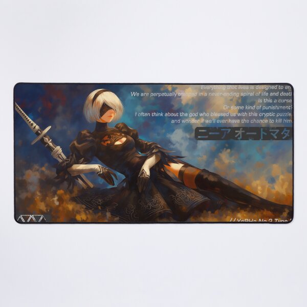 Item preview, NieR Automata 2B YoRHa Deskmat - Futuristic Gaming Art designed and sold by Senpaiwaves.