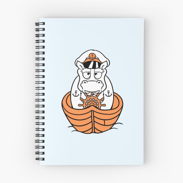 Item preview, Funny Hippo Captain Sails Cute Cartoon Comic designed and sold by shirt-o-mat.