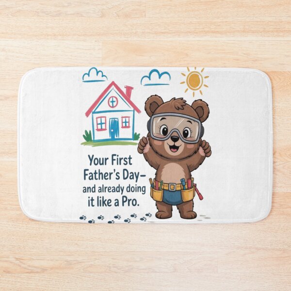 Item preview, First Father’s Day – Handy Bear Dad Cartoon Design designed and sold by InspiredCreatives.