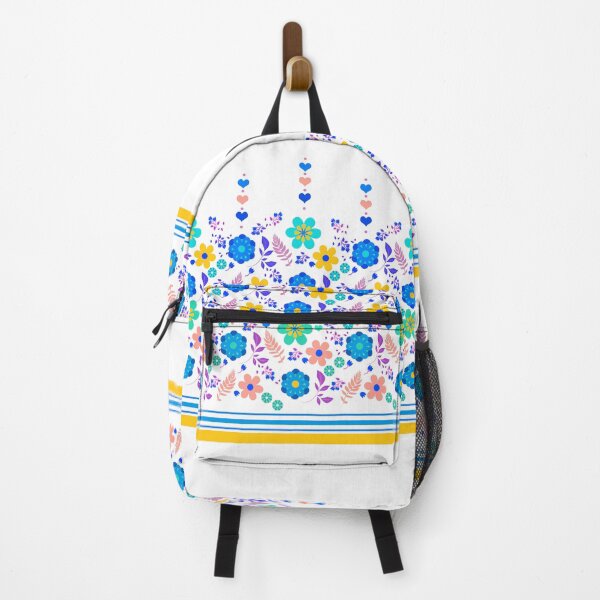 Item preview, Border Print Floral with Hearts on White  designed and sold by Sharon Schwalbe.