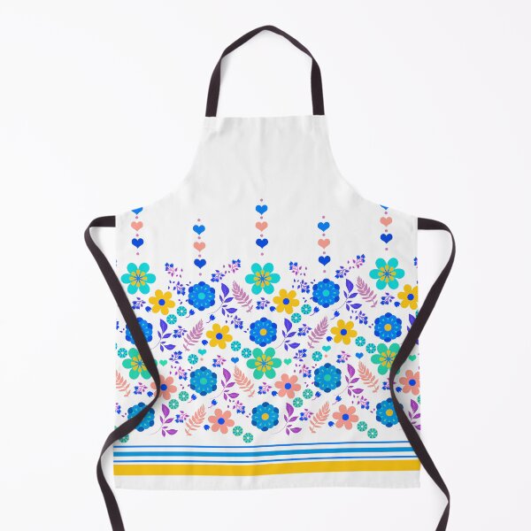 Item preview, Border Print Floral with Hearts on White designed and sold by Sharon Schwalbe.