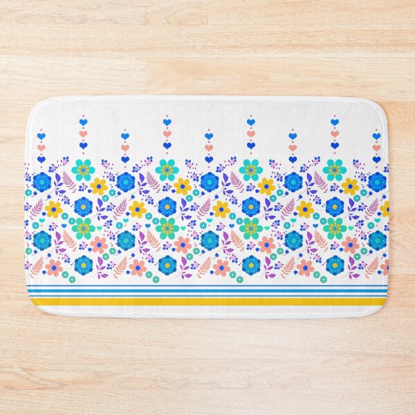 Item preview, Border Print Floral with Hearts on White  designed and sold by Sharon Schwalbe.