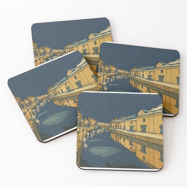 Item preview, Otaru Canal Winter Night | Retro Reflection - Tranquil Glow designed and sold by GeEeN.