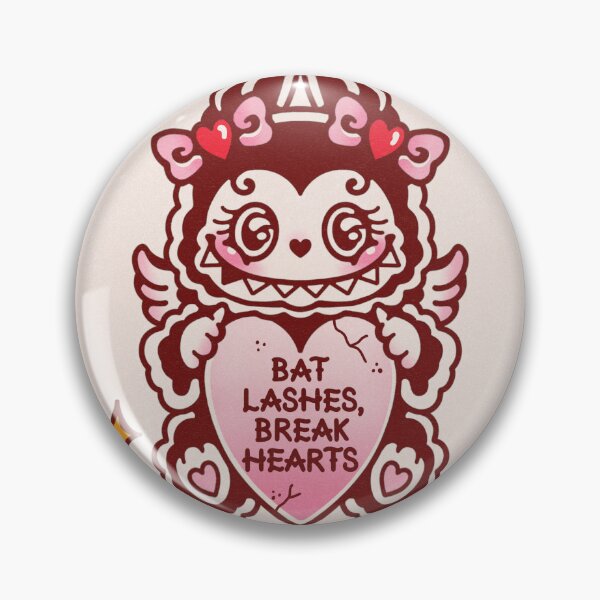 Item preview, Labubu Fan Art Bat Lashes, Break Hearts Cute Traditional Tattoo Flash by Ella Mobbs Creep Heart designed and sold by Ella Mobbs.