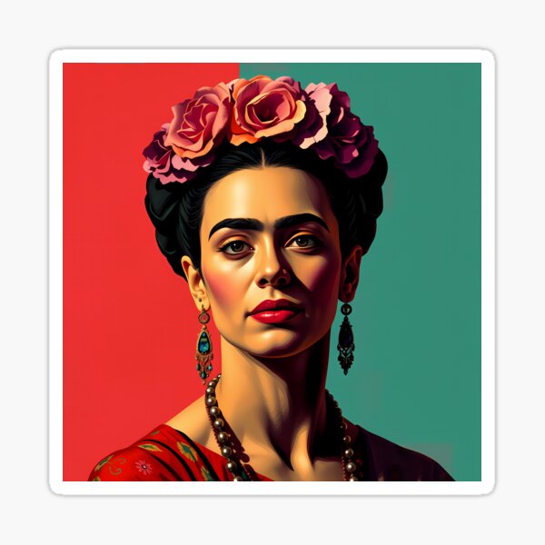 Item preview, Frida Kahlo Portrait – Iconic Feminist Art in Bold Color for Shirts, Journals & Gifts designed and sold by CuriosityIntl.