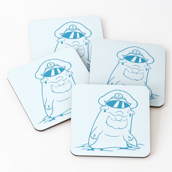 Item preview, Funny Old Dolphin Ship Captain Cute Cartoon Comic designed and sold by shirt-o-mat.
