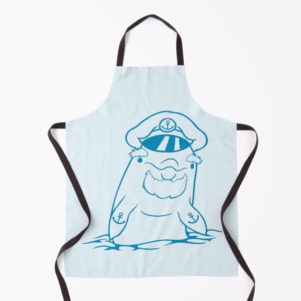 Item preview, Funny Old Dolphin Ship Captain Cute Cartoon Comic designed and sold by shirt-o-mat.