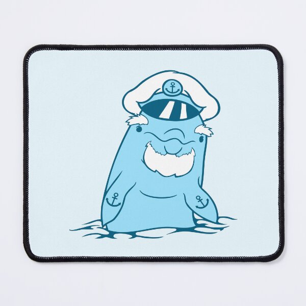 Item preview, Funny Old Dolphin Ship Captain Cute Cartoon Comic designed and sold by shirt-o-mat.