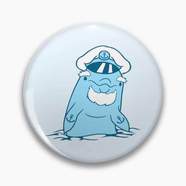 Item preview, Funny Old Dolphin Ship Captain Cute Cartoon Comic designed and sold by shirt-o-mat.