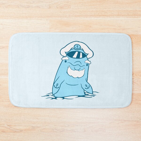 Item preview, Funny Old Dolphin Ship Captain Cute Cartoon Comic designed and sold by shirt-o-mat.