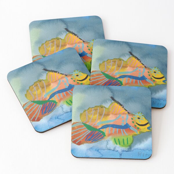 Item preview, Colorful Mandarin Fish in Watercolors designed and sold by Rita Winkler.