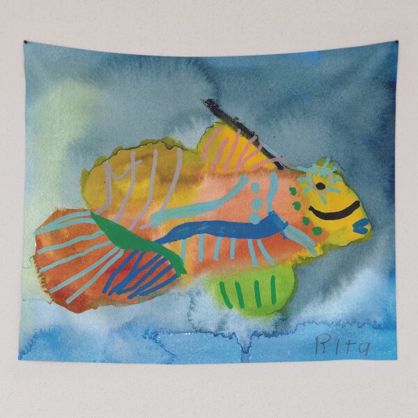 Item preview, Colorful Mandarin Fish in Watercolors designed and sold by Rita Winkler.