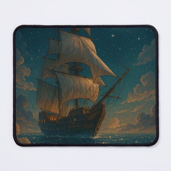 Item preview, Dreamy Sailing Ship on Fantasy Ocean | Surreal Seascape Illustration | Magical Nautical Dreamland Art | Whimsical Ocean Voyage Design | Imaginative Sea Fantasy Scene designed and sold by PaintedPixels01.
