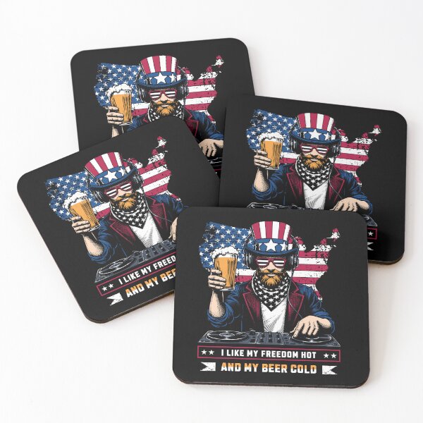 Item preview, I like my Freedom Hot - and my Beer Cold - USA - 4th of July designed and sold by TTeamDesigns.