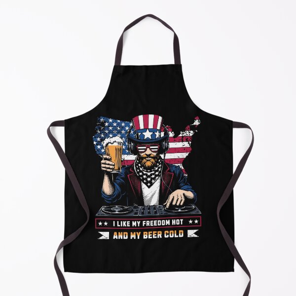 Item preview, I like my Freedom Hot - and my Beer Cold - USA - 4th of July designed and sold by TTeamDesigns.